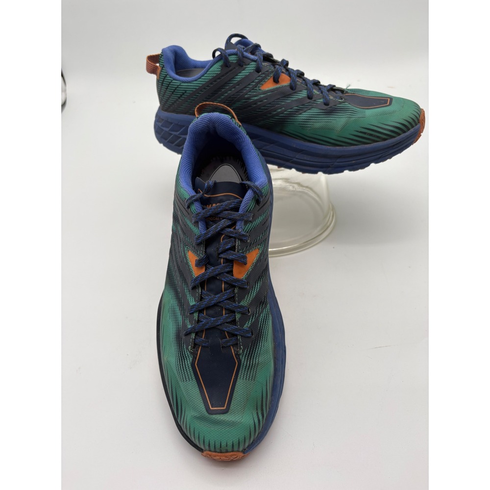 Hoka One One Speedgoat 4 Mens 10 Trail Running Shoes Green Blue 1106525 ADGB